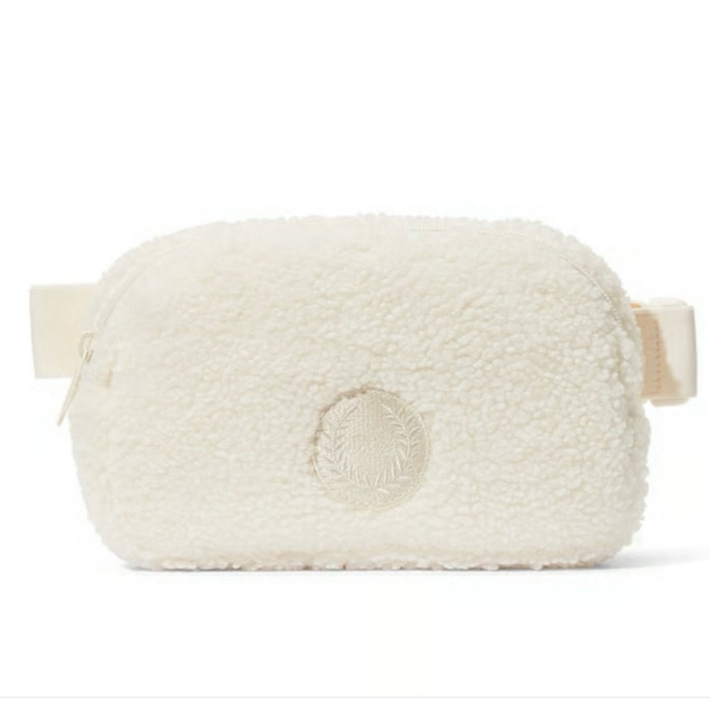 PINK Victoria's Secret White Sherpa Belt bag